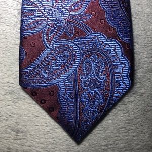Countess Mara Tie Red Blue Paisley 100% Silk
